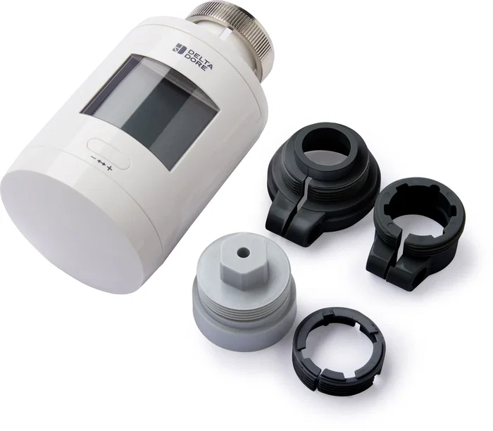Delta Dore TRV 1.0 Adapt - Tête thermostatique connectée avec adaptateurs - Programmation, contrôle vocal et smartphone