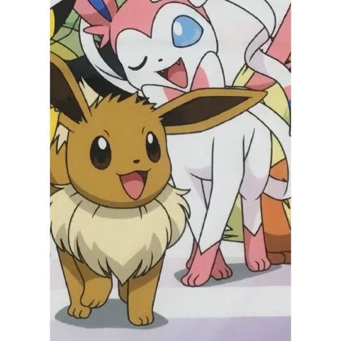 Pokémon Couverture plaid sherpa avec effigie, thème Evolutions, côtés polaire et imitation laine, 100 x 150 cm