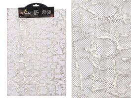 Kinvara Set de 2 Dessous de Verre Rectangulaire Letras Argenté 30x45 cm PVC (Set de 48)