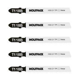 WOLFPACK LINEA PROFESIONAL Lot de 5 lames de scie sauteuse pour métal épais HSS 21 TPI