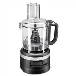 Kitchenaid 5KFP0719 - Robot culinaire compact 1.7 L noir mat avec fonction pulse, 2 vitesses et accessoires (couteau multifonction, coupe-légumes)