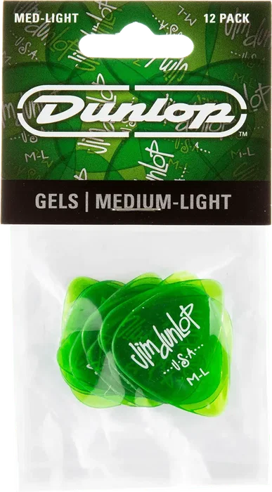 DUNLOP Pack de 12 médiators Gels - Medium / Light DUNLOP Pack de 12 médiators Gels - Medium / Light