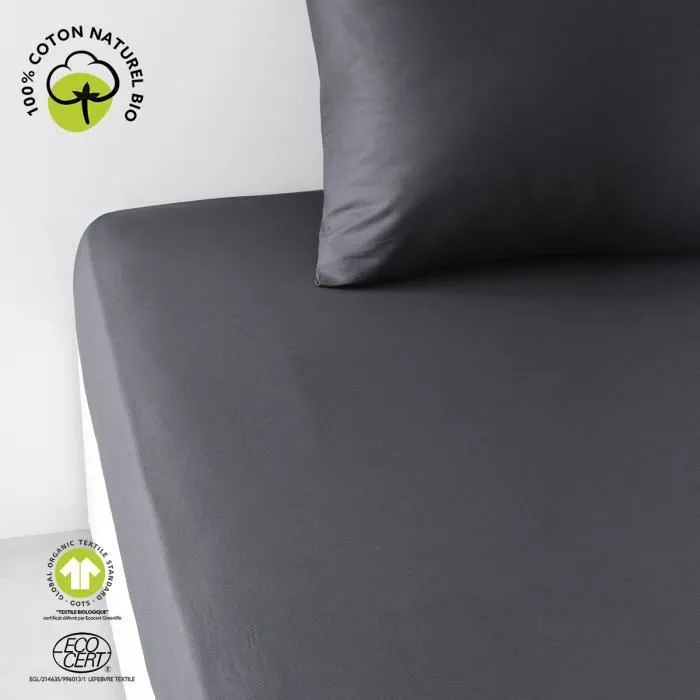 Today - Drap Housse Bio 180 x 200 cm + 30 cm, Coton Organique 57 Fils, Certifié GOTS et Oeko-Tex, Pour Lit 2 Personnes Today - Drap Housse Bio 180 x 200 cm + 30 cm, Coton Organique 57 Fils, Certifié GOTS et Oeko-Tex, Pour Lit 2 Personnes
