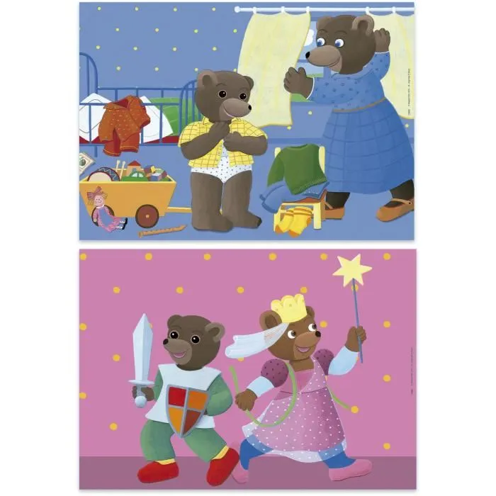 Educa - Puzzle 48 Pièces Petit Ours Brun - Ensemble de 2 Puzzles pour Enfants Dès 4 Ans - 28 x 20 cm