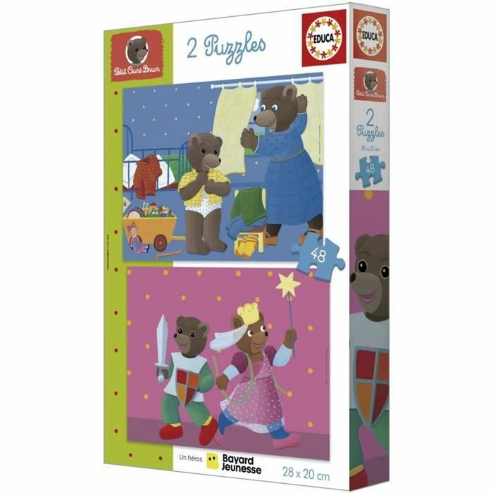 Educa Ensemble de 2 puzzles Petit Ours Brun de 48 pièces