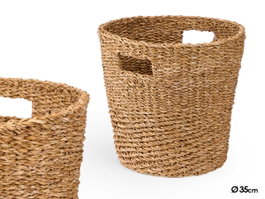 Giftdecor Cesto Conique avec Anses 35 cm Marron Algue Marine (Set de 4)