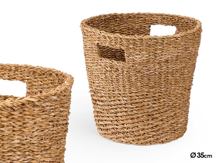 Giftdecor Cesto Conique avec Anses 35 cm Marron Algue Marine (Set de 4) Giftdecor Cesto Conique avec Anses 35 cm Marron Algue Marine (Set de 4)