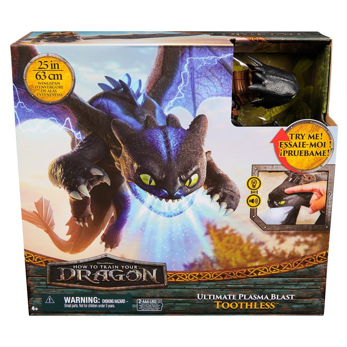 Spin Master Dragon Denté Électronique 6072541 – Rugissements et Lumières, Ailes Déployables 38 cm, Multilingue (français, anglais, allemand, italien, portugais, espagnol), +4 Ans