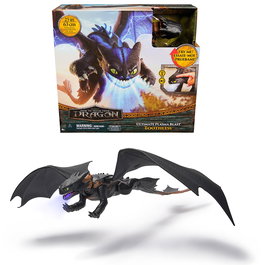 Spin Master Dragon Denté Électronique 6072541 – Rugissements et Lumières, Ailes Déployables 38 cm, Multilingue (français, anglais, allemand, italien, portugais, espagnol), +4 Ans