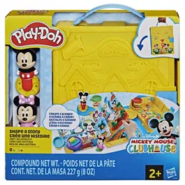 Play-Doh Coffret de Pâte à Modeler Portatif Crée une Histoire Disney Junior Mickey & Minnie - Loisirs Créatifs Enfant dès 2 Ans
