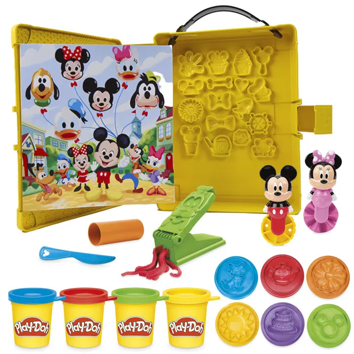 Play-Doh Coffret de Pâte à Modeler Portatif Crée une Histoire Disney Junior Mickey & Minnie - Loisirs Créatifs Enfant dès 2 Ans