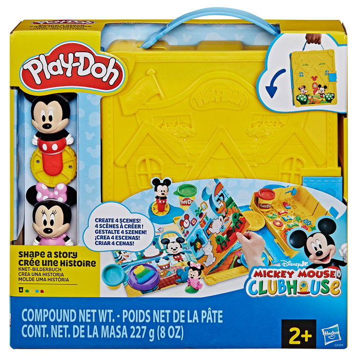 Hasbro Play-Doh Set de Jeu Crée une Histoire Disney Junior G2324 - Plastilina de 4 Couleurs avec Estuche Mickey Mouse - Jouet Créatif pour Enfants Dès 2 Ans