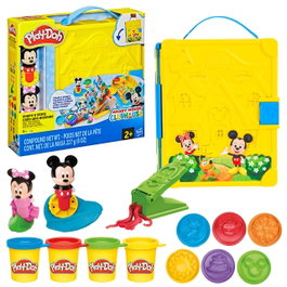 Hasbro Disney Junior Play-Doh Crée une Histoire - Set Apila et Amuse-toi avec 4 Couleurs - Langue Française - Jouet Enfant 2+ Ans