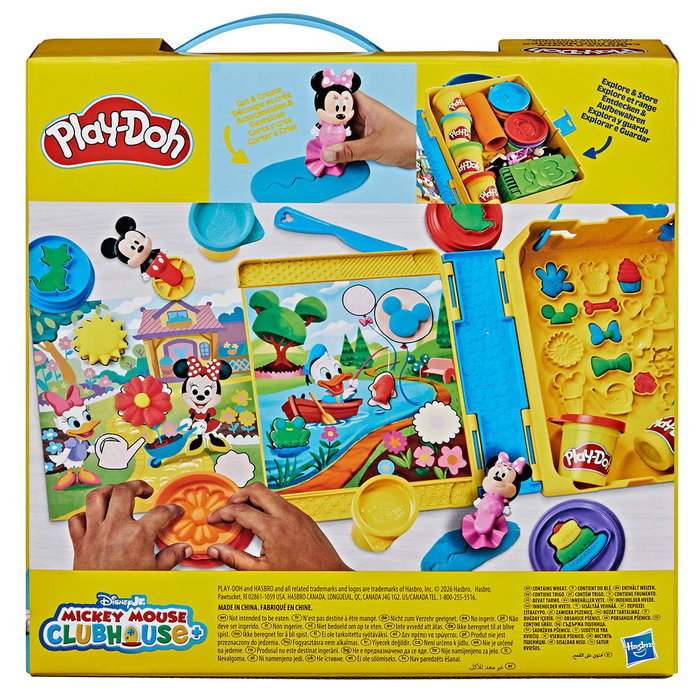 Hasbro Play-Doh Set de Jeu Crée une Histoire Disney Junior G2324 - Plastilina de 4 Couleurs avec Estuche Mickey Mouse - Jouet Créatif pour Enfants Dès 2 Ans