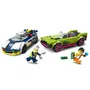 LEGO City 60415, Set de Construction avec Voiture de Police et Super Voiture, Jeu de Minifigurines Policier et Cambrioleur, Cadeau Enfant Dès 6 Ans