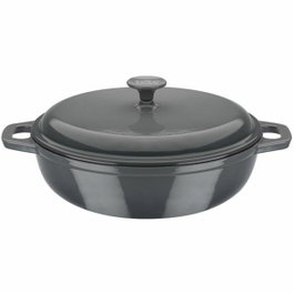 GSW Cocotte en fonte massive Ronde Grey Shadow 30 cm Gris