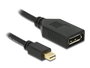 Delock - Adaptateur Mini DisplayPort Mâle vers DisplayPort Femelle - Noir