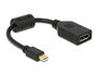 Delock - Adaptateur Mini DisplayPort Mâle vers DisplayPort Femelle - Noir