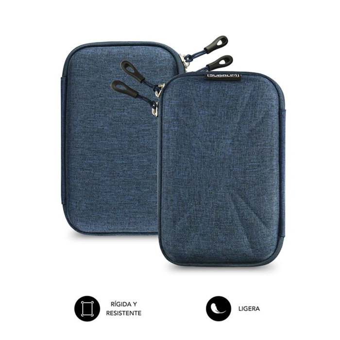 Subblim Housse rigide pour disque dur 2.5 pouces, étui de protection, compartiment pour câble USB - Noir