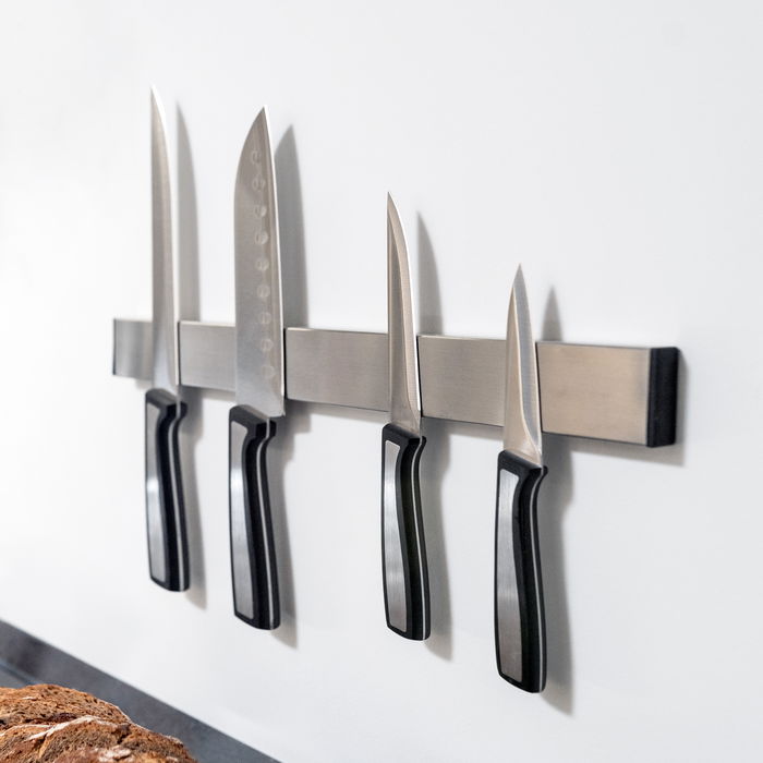 Emuca Barre magnétique pour couteaux de cuisine, Acier inoxydable Emuca Barre magnétique pour couteaux de cuisine, Acier inoxydable