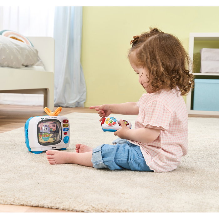 V-Tech Ma Télé Magique - Jouet éducatif interactif avec télécommande lumineuse (Espagnol/Anglais) et écran illustré sans piles - Pour enfants 12 mois et plus - Réf. 803-578722