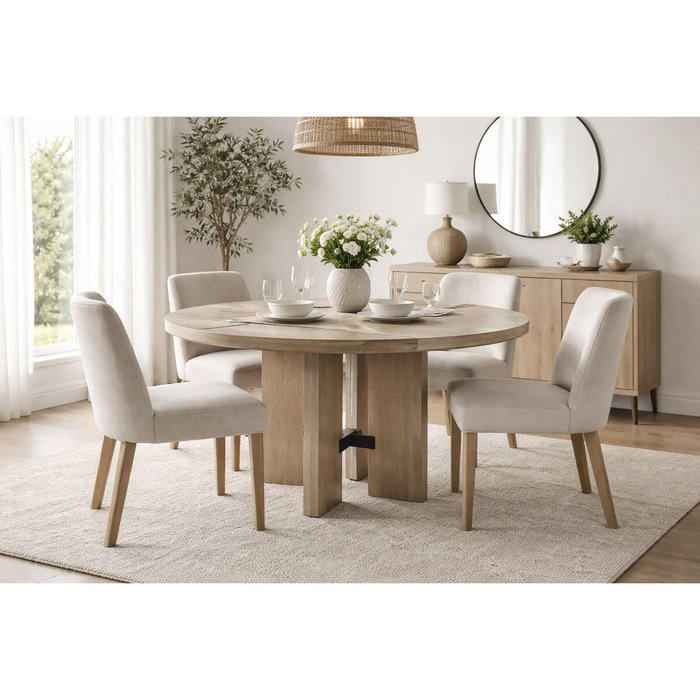 Home ESPRIT Table de Salle à Manger Frêne 135 x 135 x 75 cm