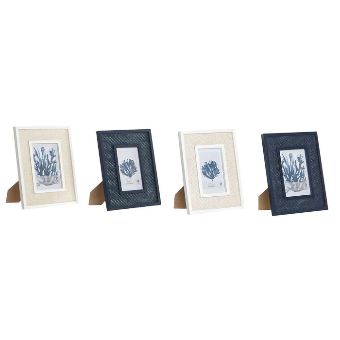 Home ESPRIT Lot de 4 cadres photo design marin Blanc et Blue marine Home ESPRIT Lot de 4 cadres photo design marin Blanc et Blue marine