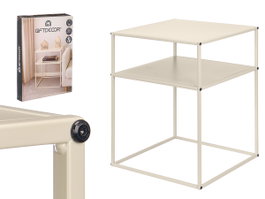 Giftdecor Table d'appoint 2 étagères Beige Métal 51 x 4 x 37 cm