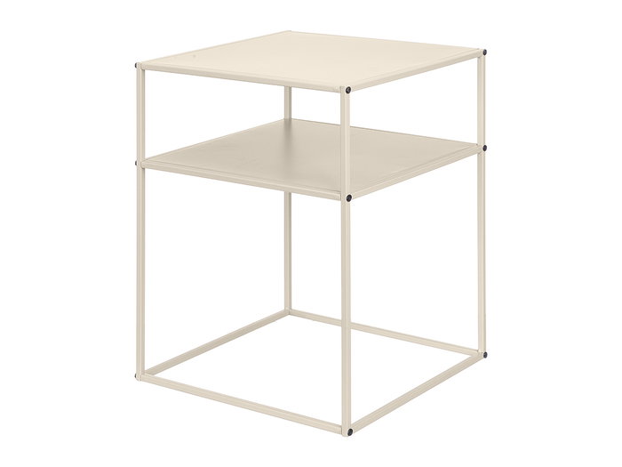 Giftdecor Table d'appoint 2 étagères Beige Métal 51 x 4 x 37 cm
