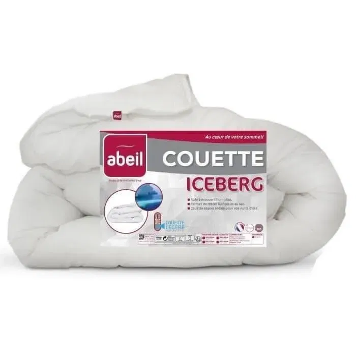 Abeil Couette Légère Iceberg 200x200 cm pour Été et Climats Chauds, Traitement Feran Ice, Certifiée Oeko-Tex