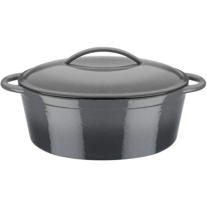 GSW Cocotte ovale GREY SHADOW en fonte massive, 7L, Gris GSW Cocotte ovale GREY SHADOW en fonte massive, 7L, Gris