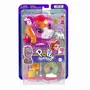 Polly Pocket - Coffret Poney Rodéo JCR39, Jouet de Voyage avec Poney Rose, Mini-Figurine et Accessoires, Pour Enfants dès 3 ans