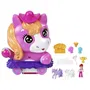 Polly Pocket - Coffret Poney Rodéo JCR39, Jouet de Voyage avec Poney Rose, Mini-Figurine et Accessoires, Pour Enfants dès 3 ans
