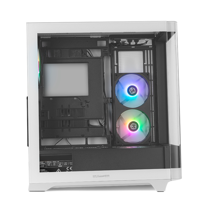 Nox Hummer Ether Boîtier PC Gaming Midi Tower ATX Noir et Blanc, Panneau en Verre Trempé Courbé, USB-C Nox Hummer Ether Boîtier PC Gaming Midi Tower ATX Noir et Blanc, Panneau en Verre Trempé Courbé, USB-C