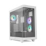 Nox Hummer Ether Boîtier PC Gaming Midi Tower ATX Noir et Blanc, Panneau en Verre Trempé Courbé, USB-C