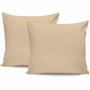 BigBuy Home Parure de couette en satin de coton beige, 220 x 240 cm
