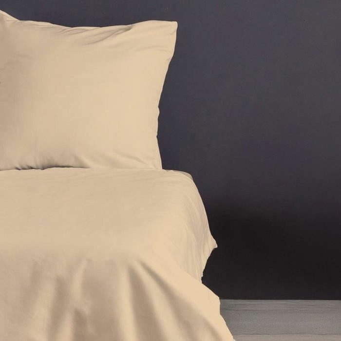 BigBuy Home Parure de couette en satin de coton beige, 220 x 240 cm BigBuy Home Parure de couette en satin de coton beige, 220 x 240 cm