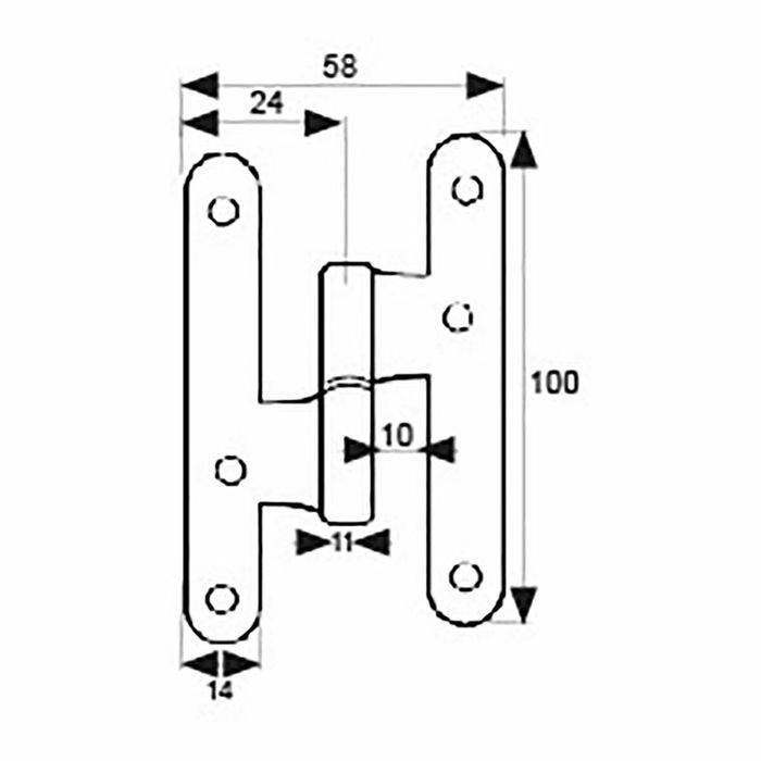Charnière EDM 85480 PN04 Acier 100 x 58 mm Droite