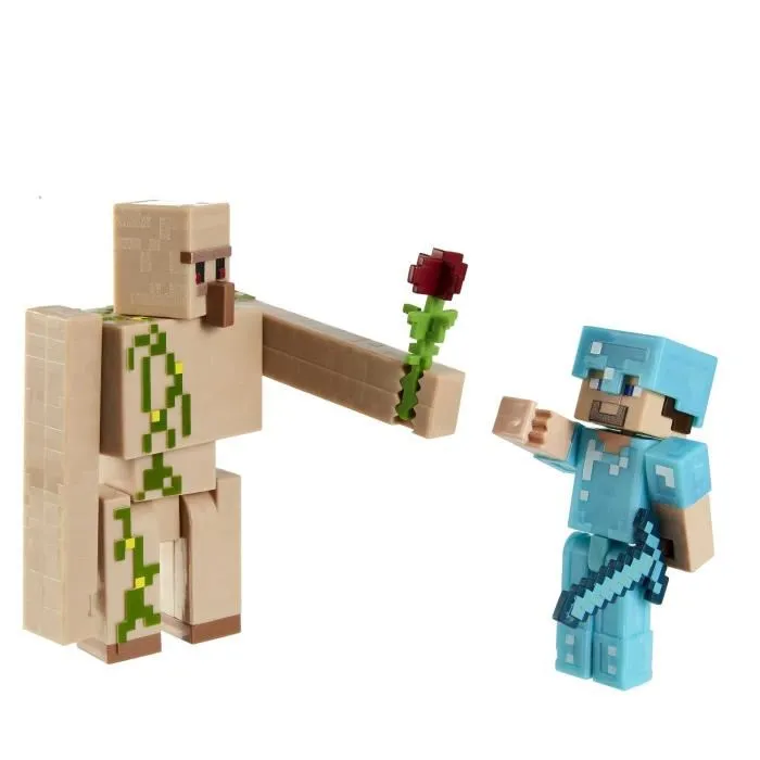 Mattel Coffret de 2 Figurines Minecraft Assorties de 8 cm