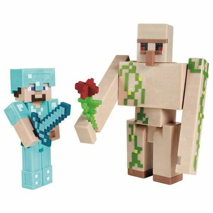 Mattel Coffret de 2 Figurines Minecraft Assorties de 8 cm