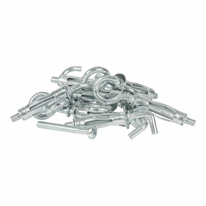 Rapid Lot de 12 Chevilles à Expansion Métalliques avec Gond, Crochet et Piton pour Cloison Plâtre 6-16mm, Charge 40 kg
