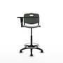 Tabouret Taburete Robledo Pivotant Chlorure de polyvinyle Gris foncé Structure polyamide noire Non applicable Sans appui-tête Roulettes autofreinées