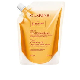 Clarins Huile Démaquillante Recharge 300 ml - Nettoyage Peaux Mixtes/Grassess/Sèches/Normales, Maquillage Tenace, Apaisante, Douceur