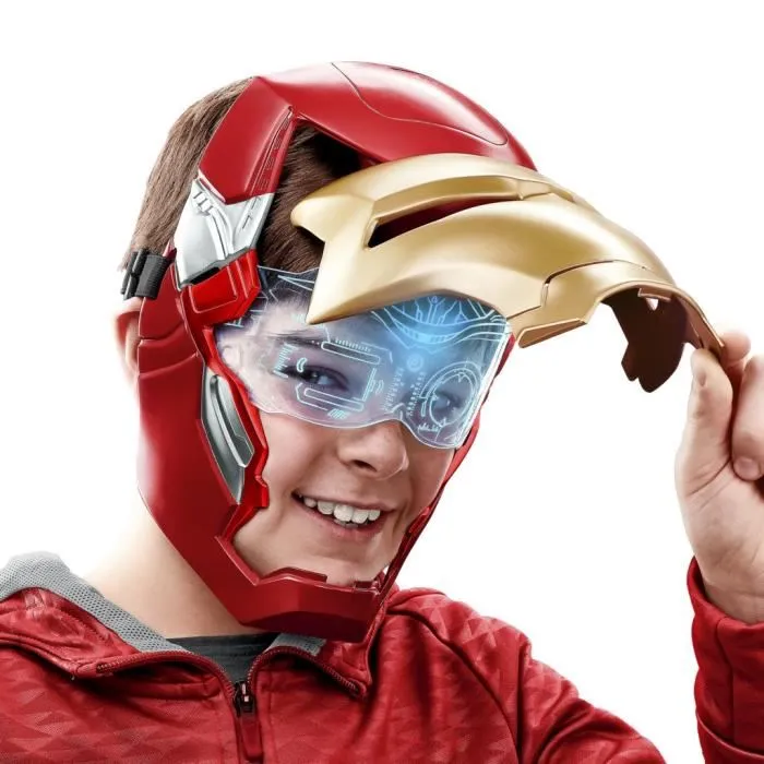 Hasbro Masque électronique Iron Man Avengers avec visière mobile et effets lumineux, déguisement pour enfant dès 5 ans