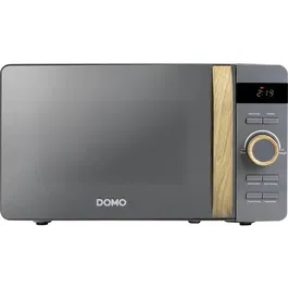 DOMO DO3420 Micro-ondes 20 L 700W 5 niveaux de puissance 8 programmes automatiques finition boisée gris dimensions L45,1 x P34,7 x H25,8 cm