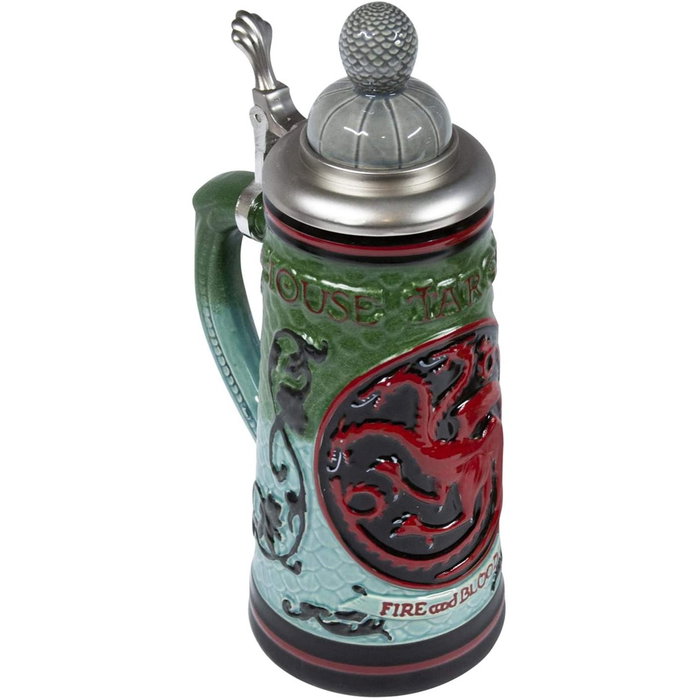 Sd Toys Tasse à bière Game of Thrones Céramique 600ml avec couvercle maison Targaryen Stark Lannister Sd Toys Tasse à bière Game of Thrones Céramique 600ml avec couvercle maison Targaryen Stark Lannister