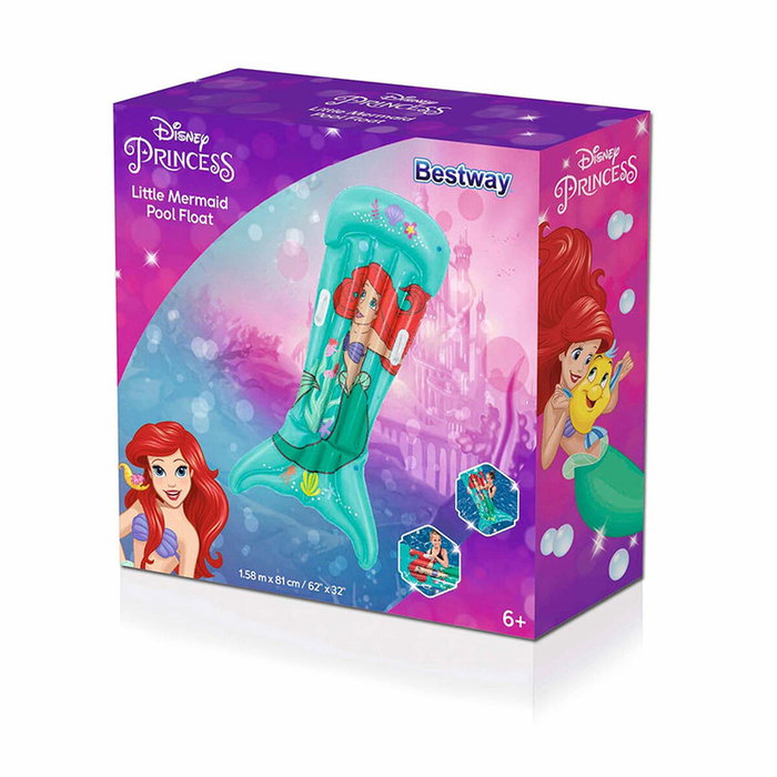Bestway 09108 Matelas Gonflable Disney La Petite Sirène avec Poignées 158x81 cm +6 Ans Piscine Jardin Bestway 09108 Matelas Gonflable Disney La Petite Sirène avec Poignées 158x81 cm +6 Ans Piscine Jardin