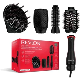 Revlon RVDR5373E Multistyler 4-en-1 pour cheveux texturés avec diffuseur, volumisateur, brosse et sèche-cheveux - 4 températures - Noir