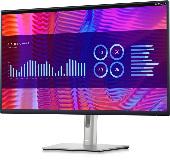Dell Moniteur 31,5 pouces (80 cm) Quad HD 2560 x 1440 IPS LED - 5 ms, 350 cd/m², 1000:1, HDMI, DisplayPort, USB, ComfortView Plus