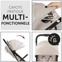 Hauck Travel N Care - Poussette compacte à pliage une main, capote UV 50+, siège inclinable, 4 roues pivotantes, couleur beige